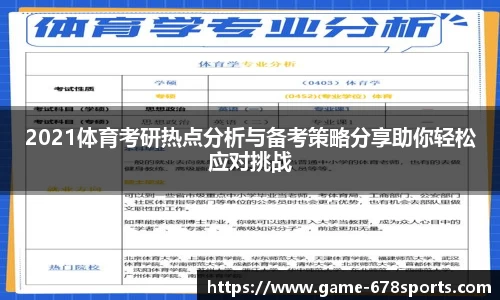 2021体育考研热点分析与备考策略分享助你轻松应对挑战